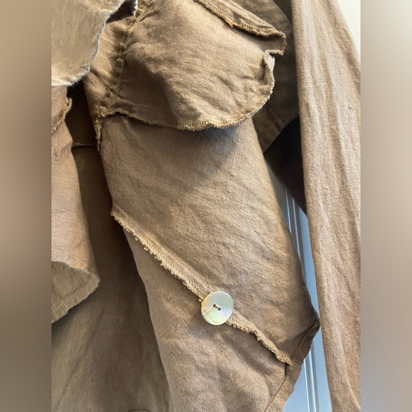 Flax Linen Jacket light brown size Medium - Picture 6 of 9